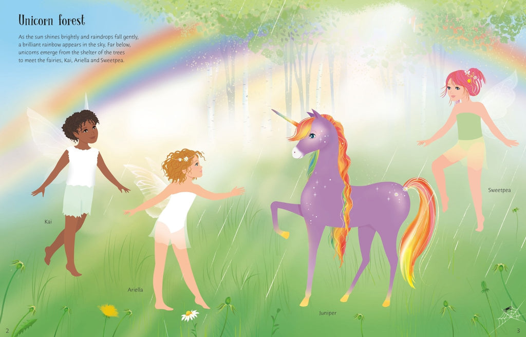 Usborne: Sticker Dolly Dressing - Rainbow Unicorns - 5yrs+ - Timeless Toys