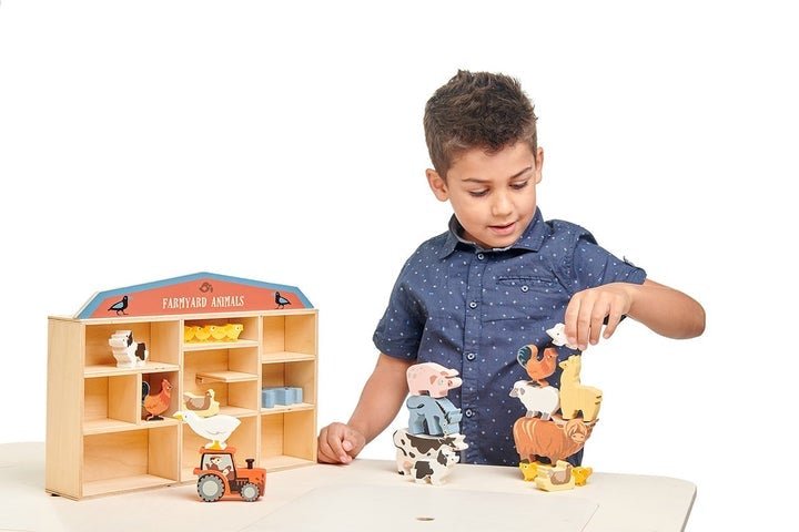Farmyard Animals and Shelf by Tender Leaf Toys - Timeless Toys