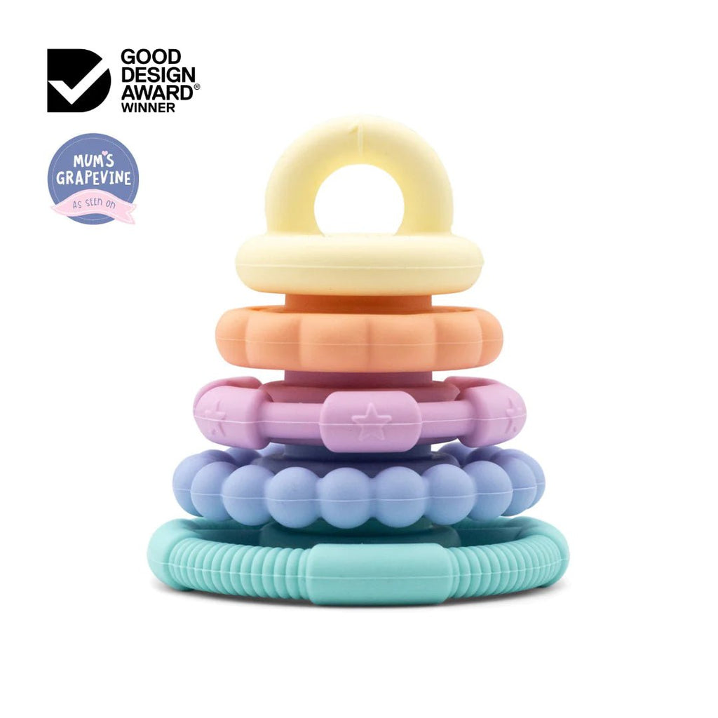 Jellystone Rainbow Stacker and Teether Toy - Pastel - Timeless Toys