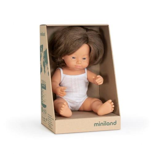 Miniland Caucasian Girl Doll with Down Syndrome - 38cm - Timeless Toys
