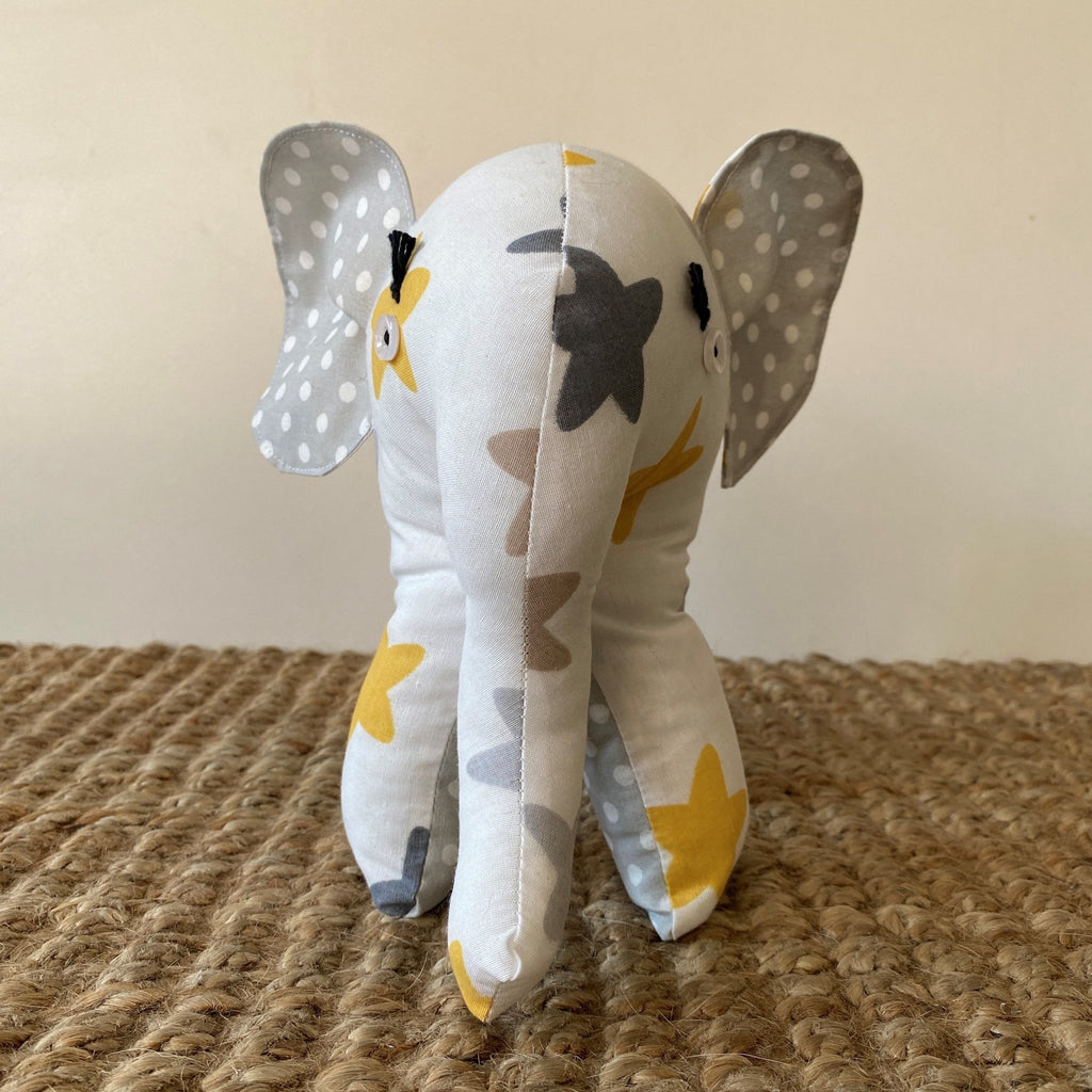 Ndlovu Handmade Elephant Soft Toy - Grey with stars - Small or medium - Timeless Toys