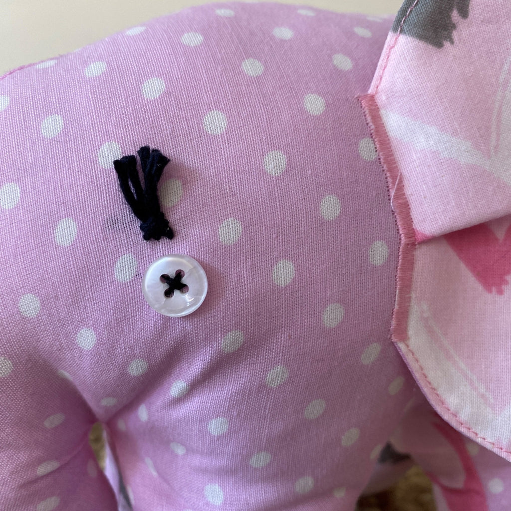 Ndlovu Handmade Elephant Soft Toy - Pink with dots - Small or medium - Timeless Toys