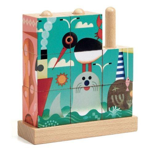 Puzz Up Sea - Wooden Stacking Puzzle by Djeco - Timeless Toys