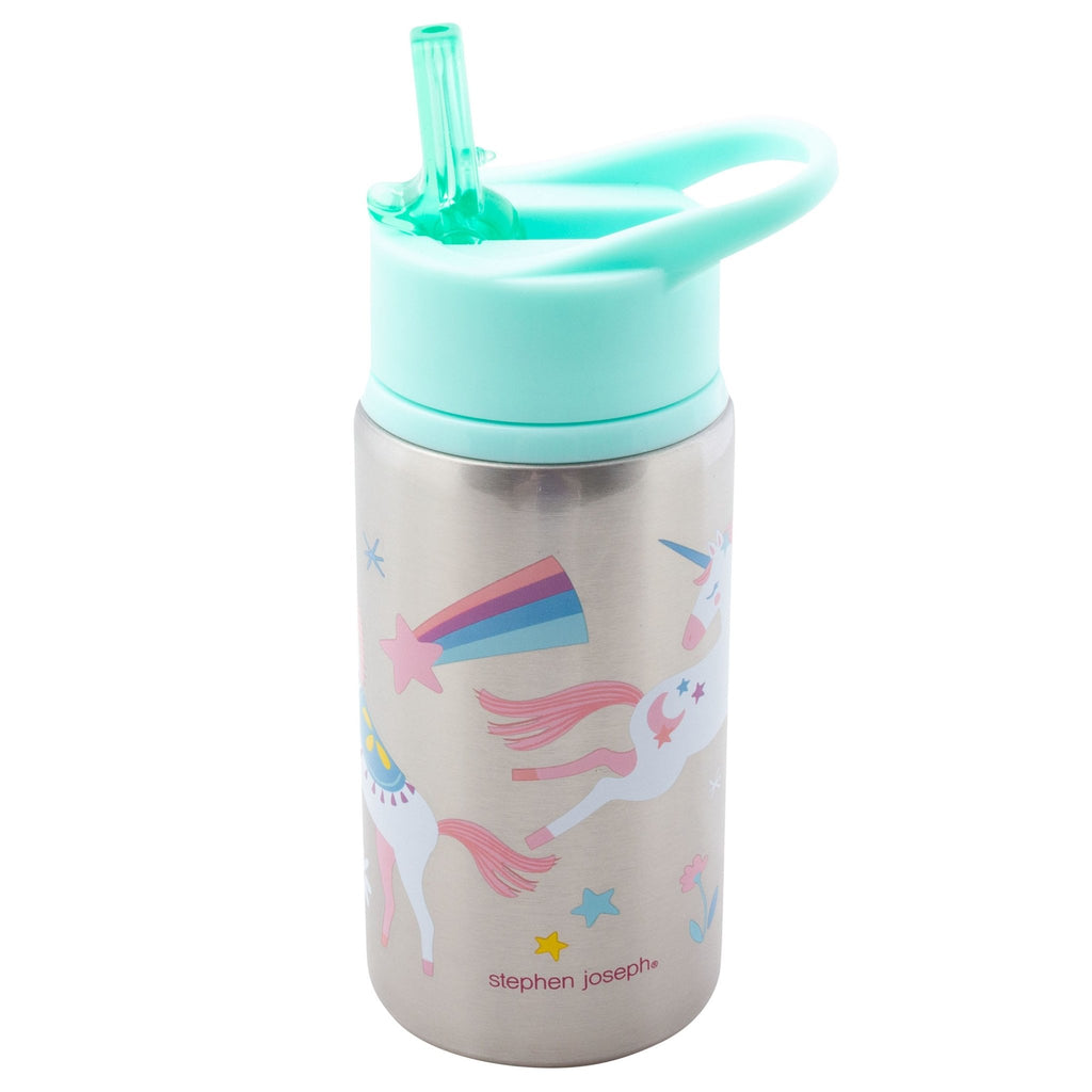 Stainless Steel Water Bottle with Flip Top Lid - Unicorn - Timeless Toys