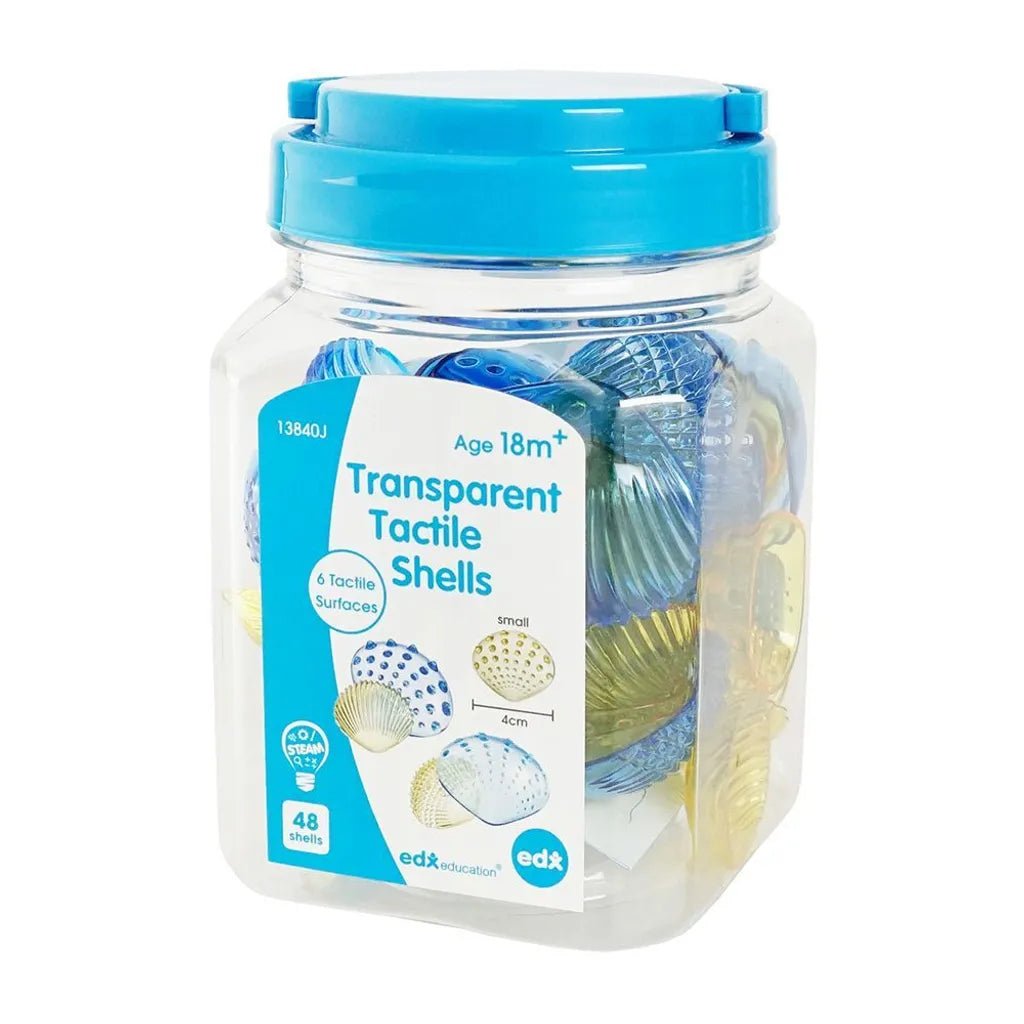 Tactile Shells - Transparent - 48pcs by EDX Education - Timeless Toys