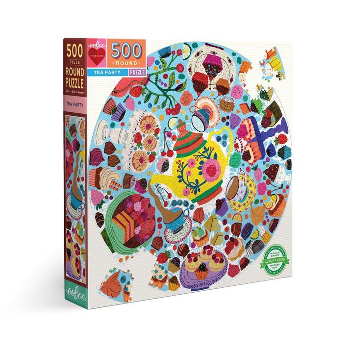 Tea Party 500 piece round puzzle by eeBoo - Timeless Toys