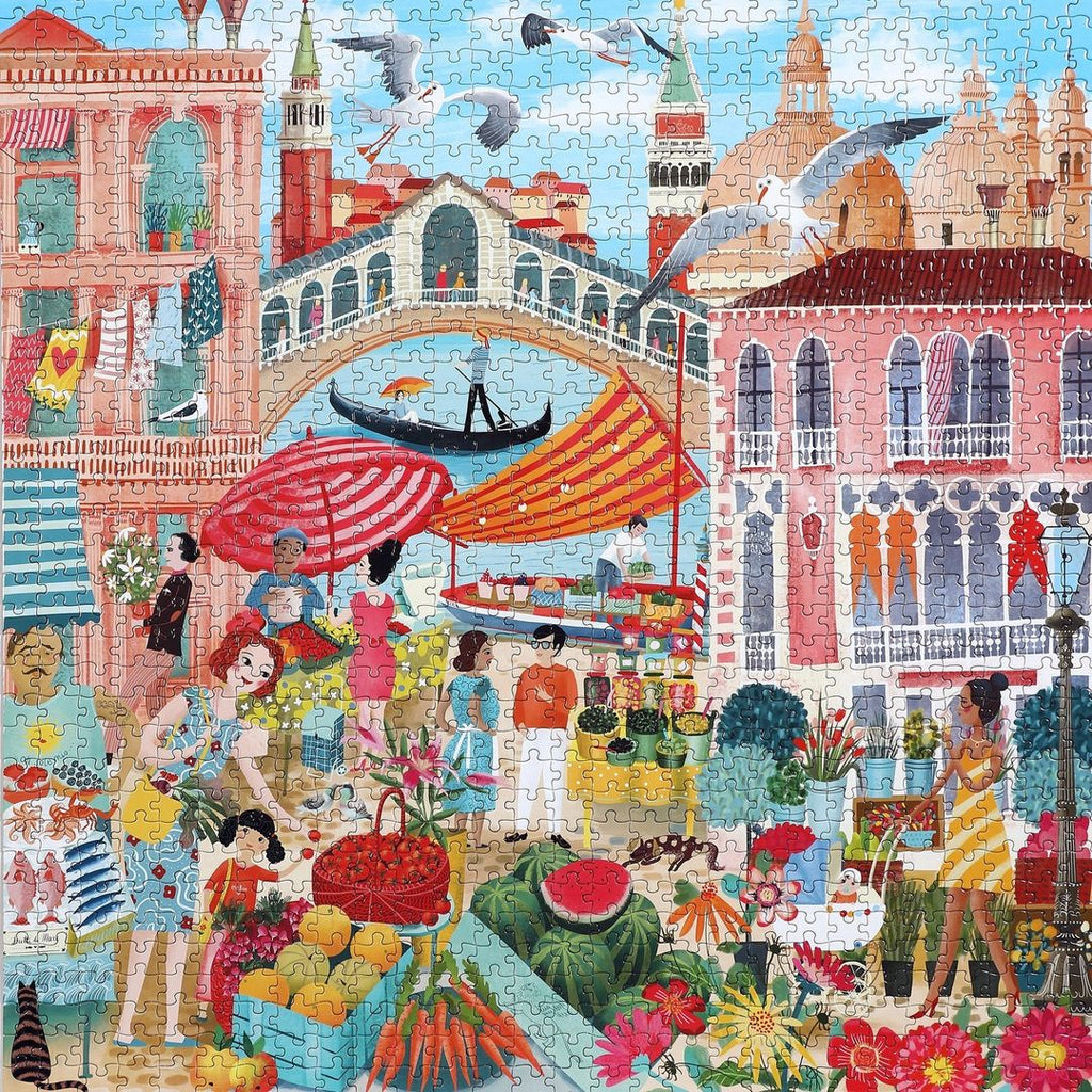 Venice Open Market 1000pc Puzzle by eeBoo - Timeless Toys