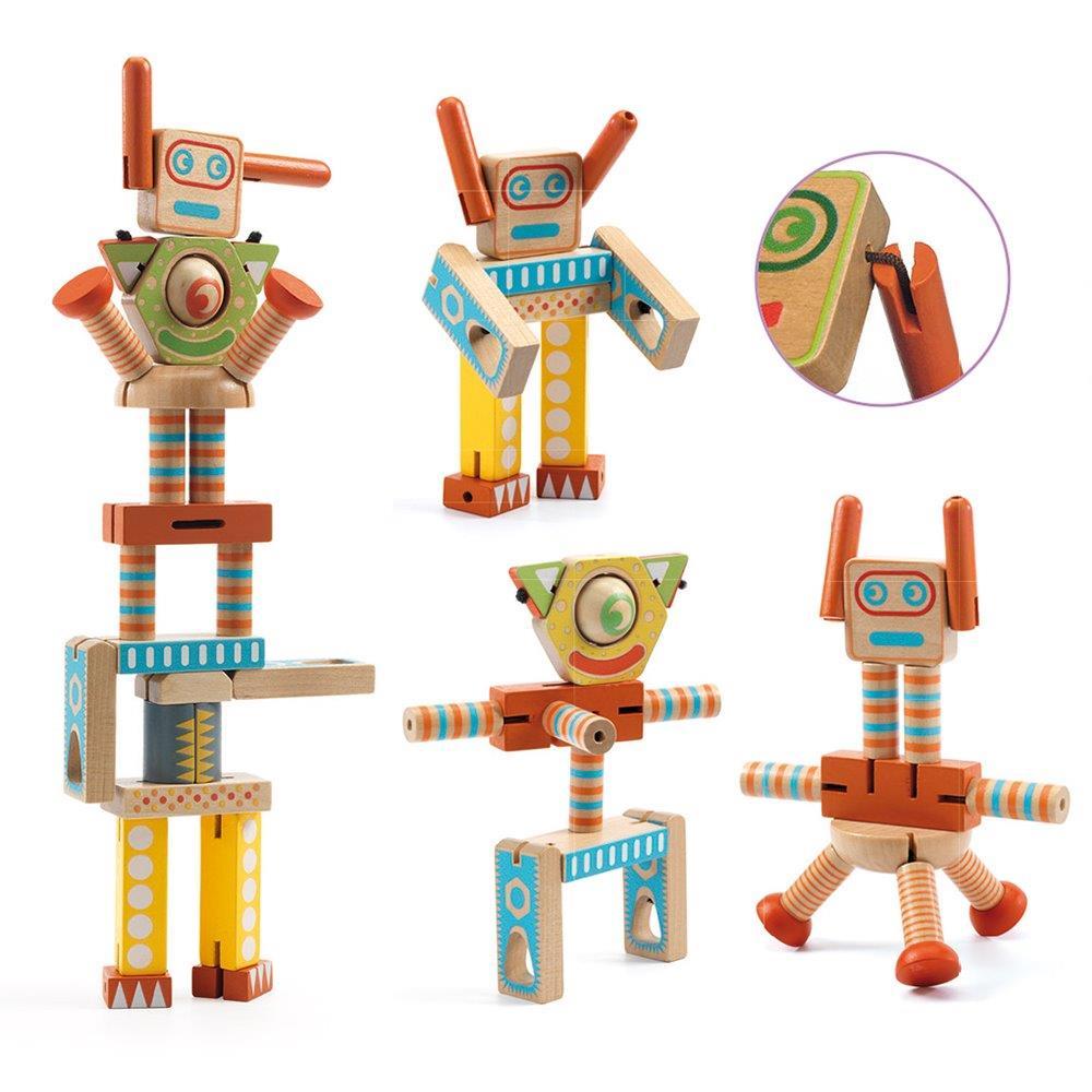 Ze Elastorobot Wooden Construction game by Djeco - Timeless Toys