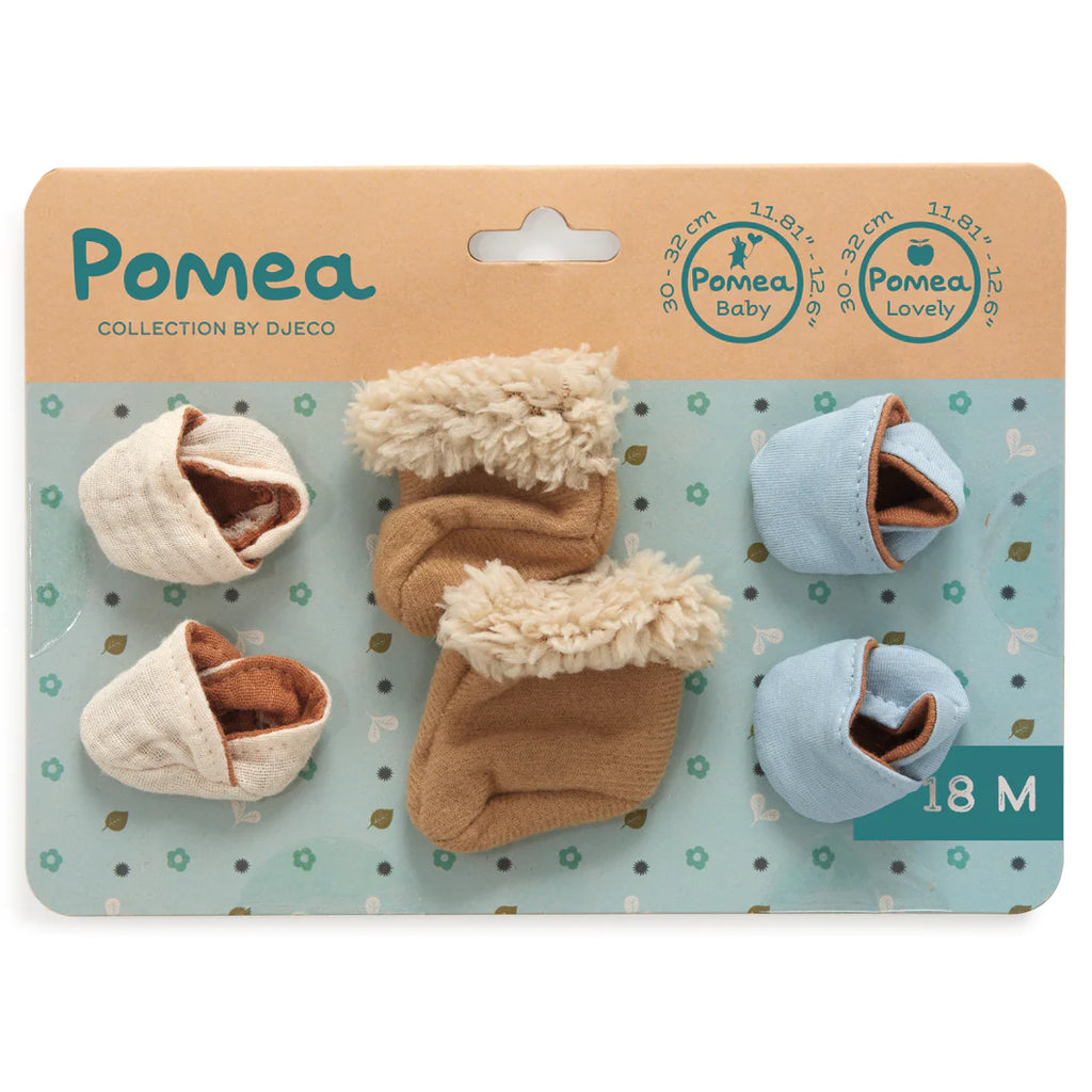 Djeco Pomea Dolls - 3 pairs of doll's slippers
