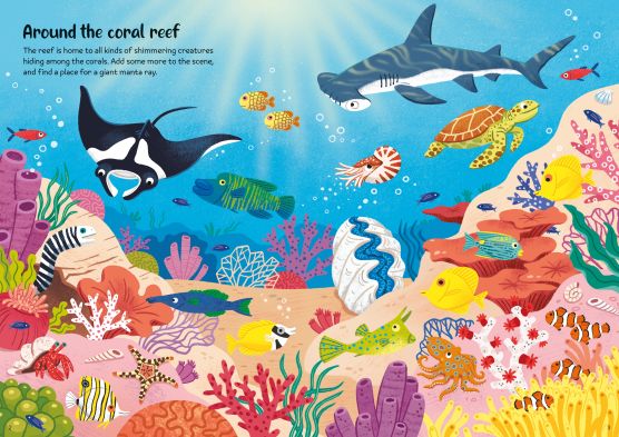 Usborne: Sparkly Sea Creatures Sticker Book - 3yrs+