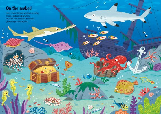 Usborne: Sparkly Sea Creatures Sticker Book - 3yrs+