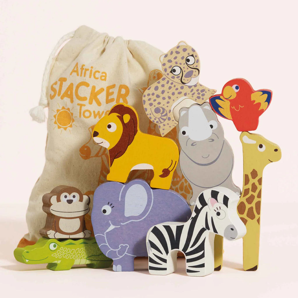 Le Toy Van - African Safari Animals Stacker & Bag - 18months+