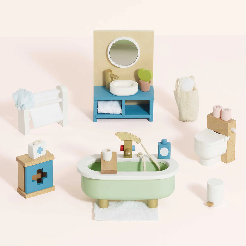 Le Toy Van - Wooden Dolls House Furniture - Bathroom 19pc set