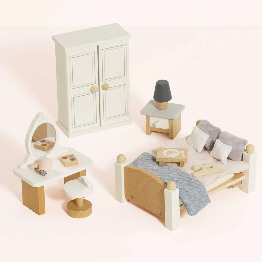 Le Toy Van - Wooden Dolls House Furniture - Master Bedroom 19pc set