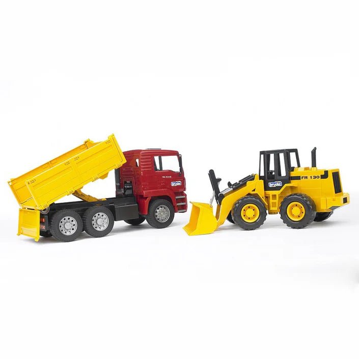 Bruder MAN TGA Construction Truck with articulated Road Loader FR130 - Timeless Toys