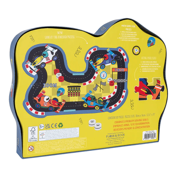 Cars - 80pc shaped puzzle - Floss & Rock - Timeless Toys