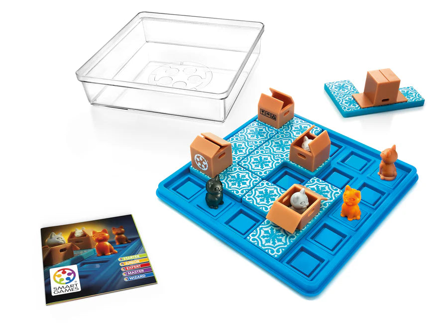 Smart Games: Cats and Boxes - Multi-Level Sequential Puzzle Game - 7yrs+