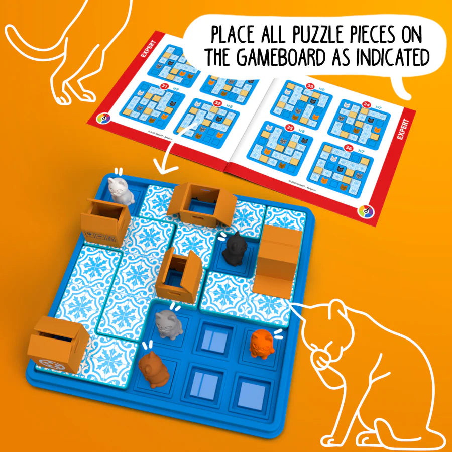 Smart Games: Cats and Boxes - Multi-Level Sequential Puzzle Game - 7yrs+