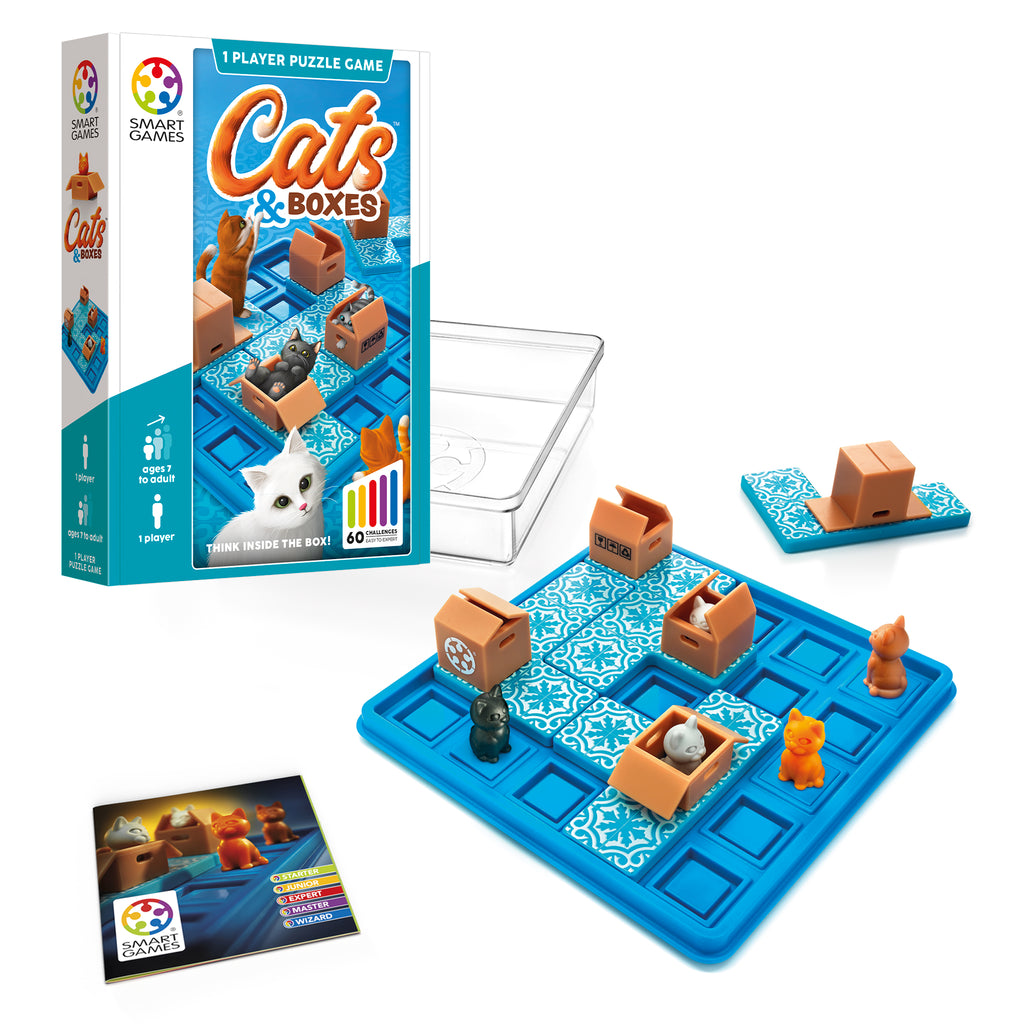 Smart Games: Cats and Boxes - Multi-Level Sequential Puzzle Game - 7yrs+