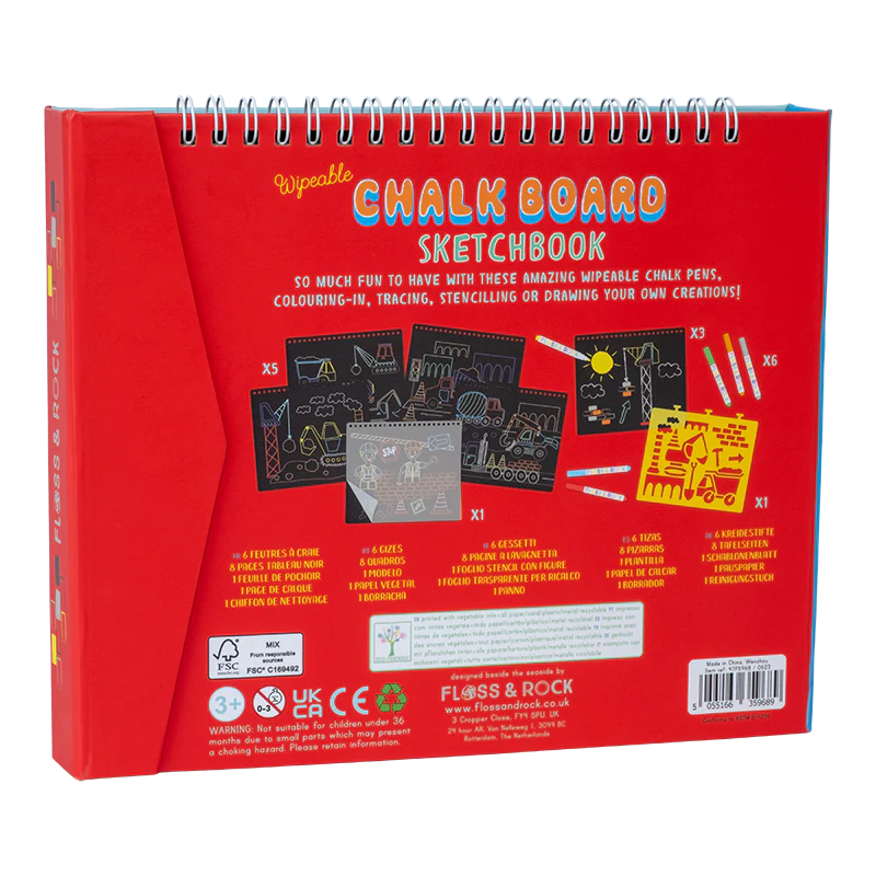 Floss & Rock: Chalk Board Sketchbook - Construction - 3yrs+