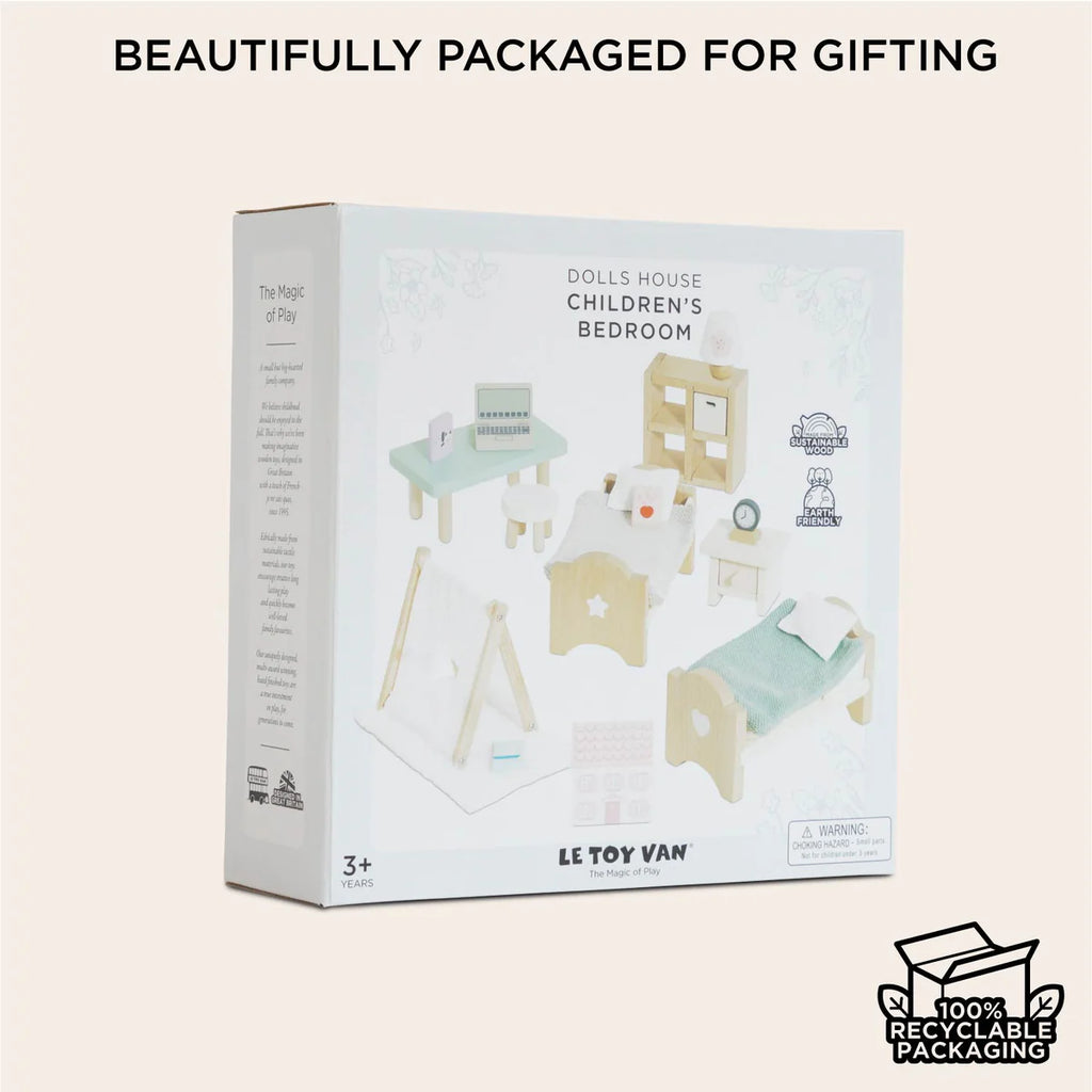 Le Toy Van - Wooden Dolls House Furniture - Child's Bedroom 24pc set