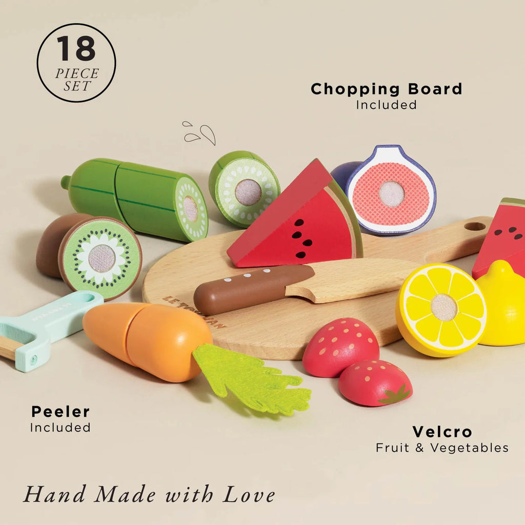Le Toy Van - Wooden Chopping Board & Sliceable Play Food Set