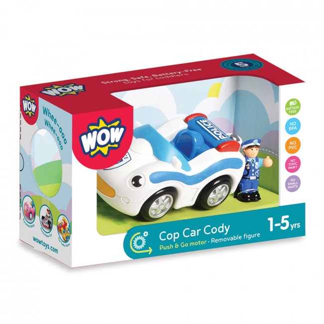 Cop Car Cody Push n Go Car by WOW Toys - 1 - 5yrs