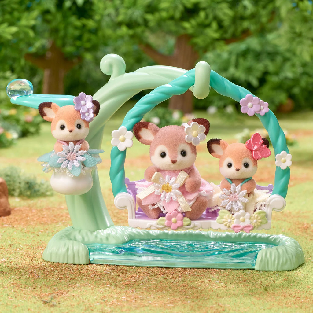 Sylvanian Families: Deer Babies Floral Swing Set