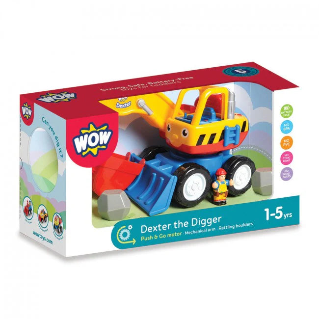 Dexter the Digger by WOW Toys - Motorised Push & Go - 1 - 5yrs