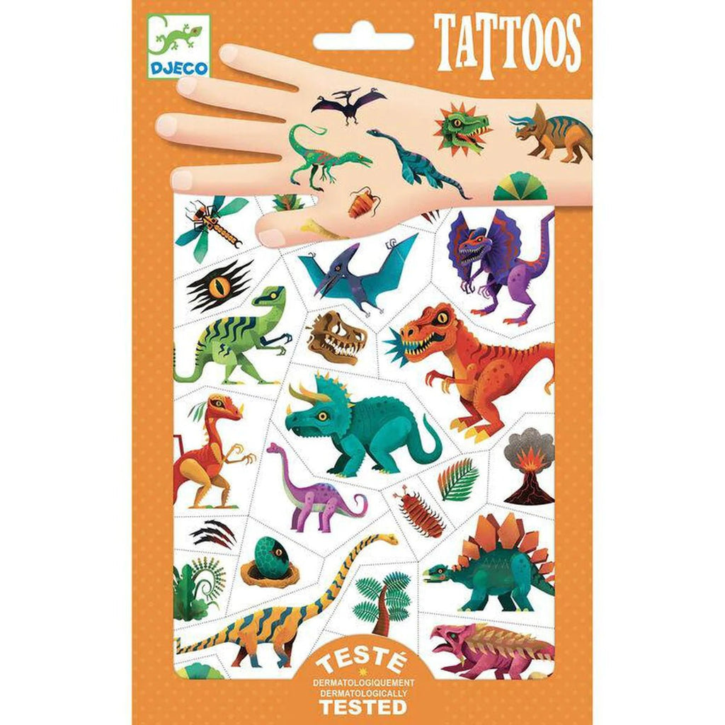Dino Club temporary tattoos by Djeco - Timeless Toys