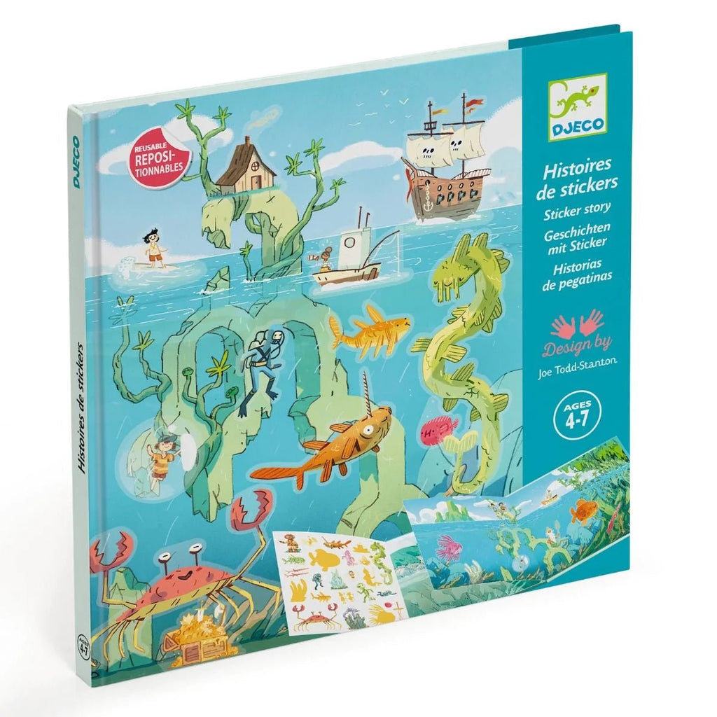 Djeco Adventures at Sea - Reusable Sticker Stories (4 - 7yrs) - Timeless Toys