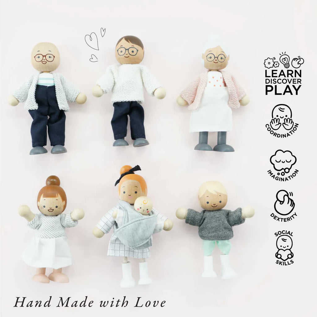 Le Toy Van - Wooden Flexible Dolls House Family (8pc)