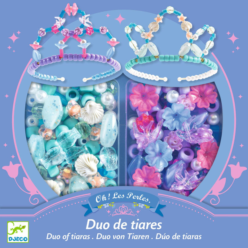 Djeco - Duo of Tiaras Beads - Blue - 6yrs+
