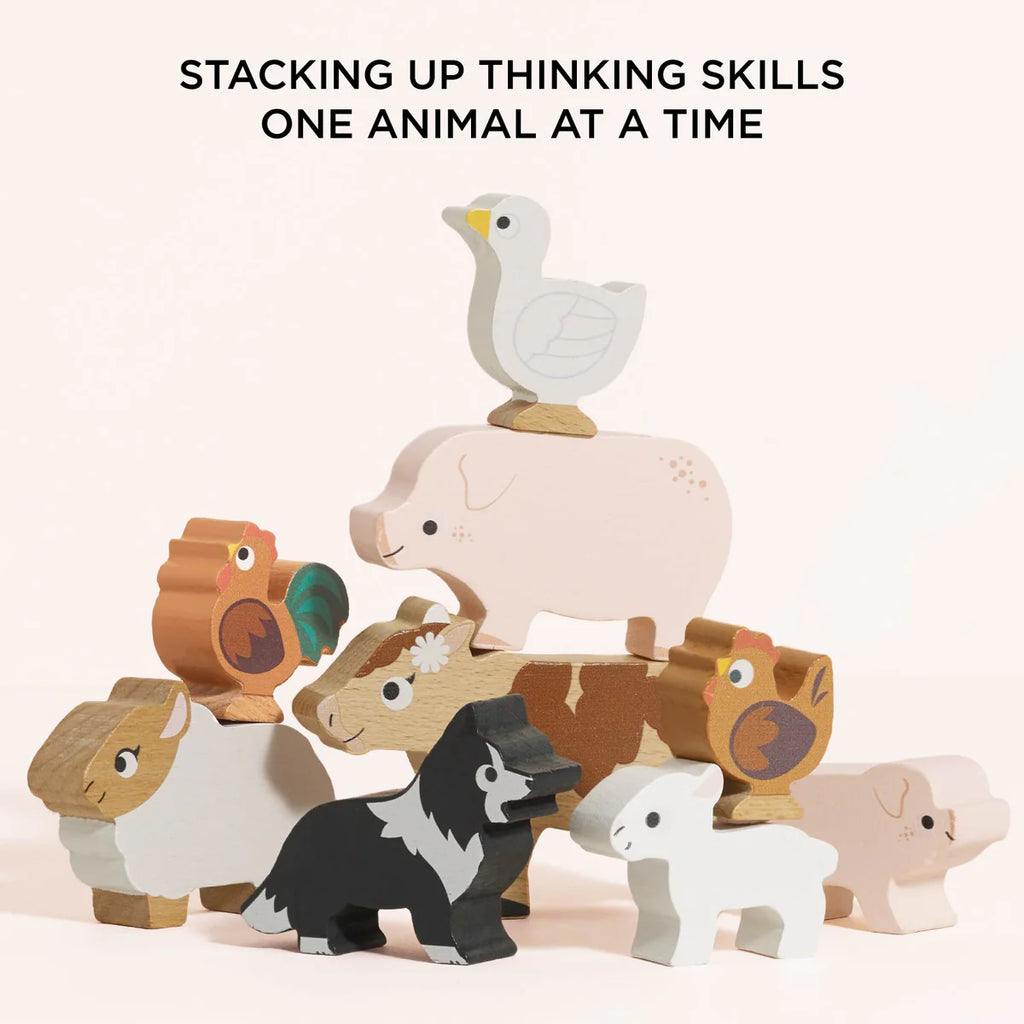 Le Toy Van - Farmyard Stacking Animals & Bag - 18months+