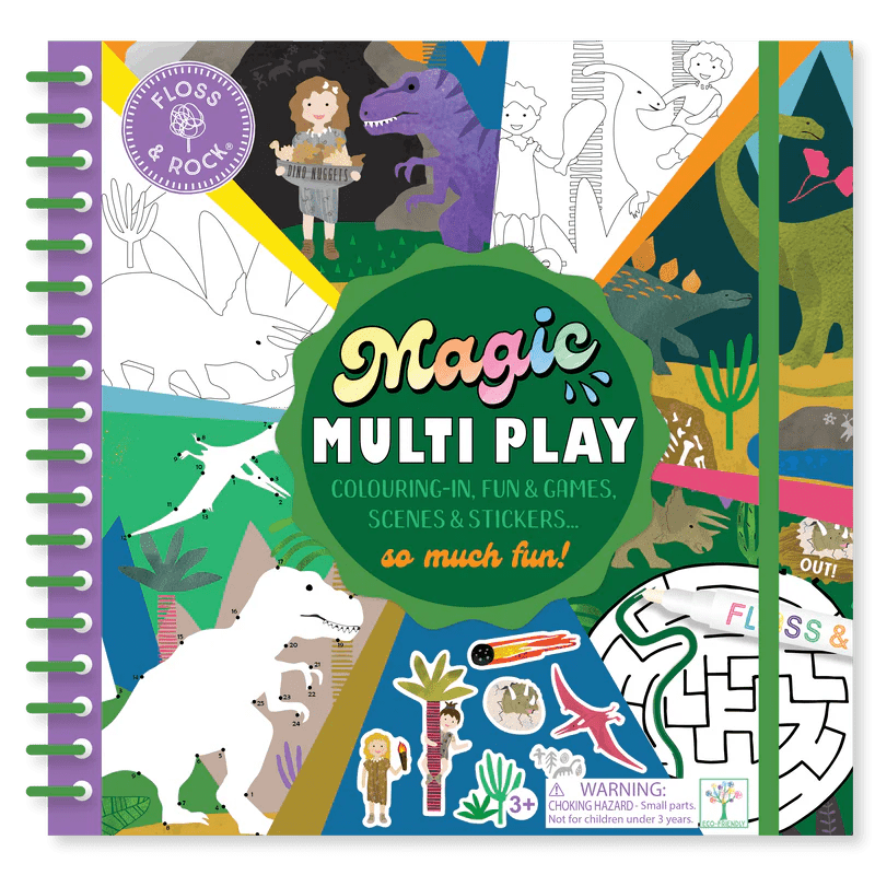 Floss & Rock Magic Multi Play - Dinosaur (resuable activity book) - 3yrs+ - Timeless Toys