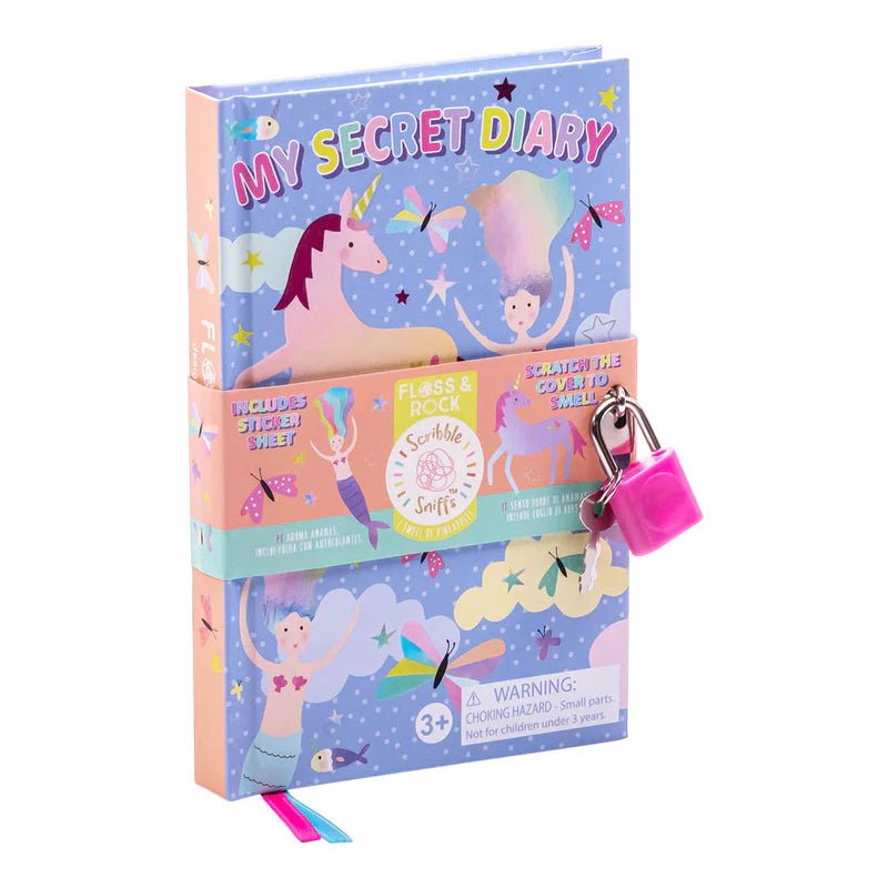Floss & Rock Scented Secret Diary (with padlock & stickers) - Fantasy 3yrs+ - Timeless Toys