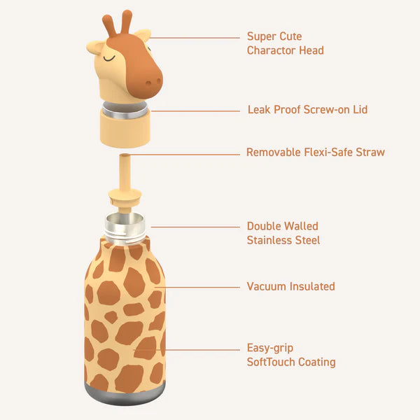 Asobu Besties - Vacuum Sealed 460ml Insulated Water Bottle - Giraffe