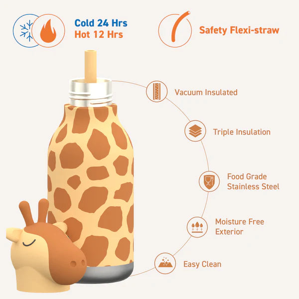 Asobu Besties - Vacuum Sealed 460ml Insulated Water Bottle - Giraffe