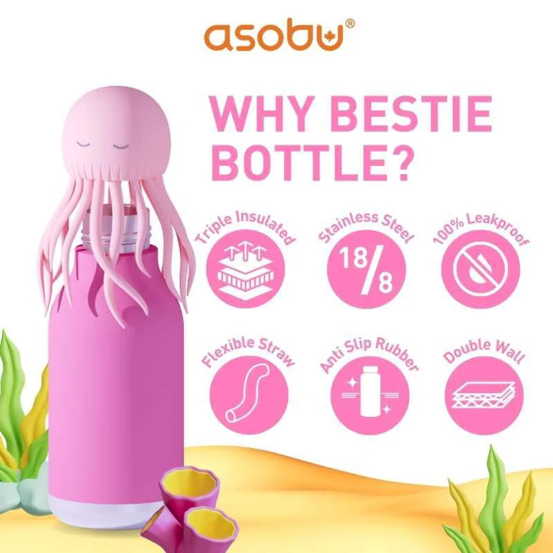 Asobu Besties - Vacuum Sealed 460ml Insulated Water Bottle - Jellyfish