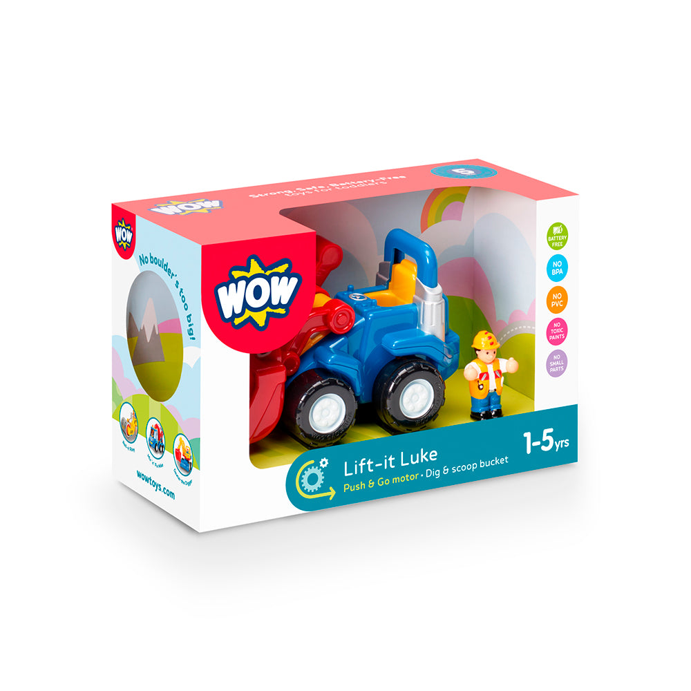 Lift it Luke - Push n Go Digger by WOW Toys - 1 - 5yrs