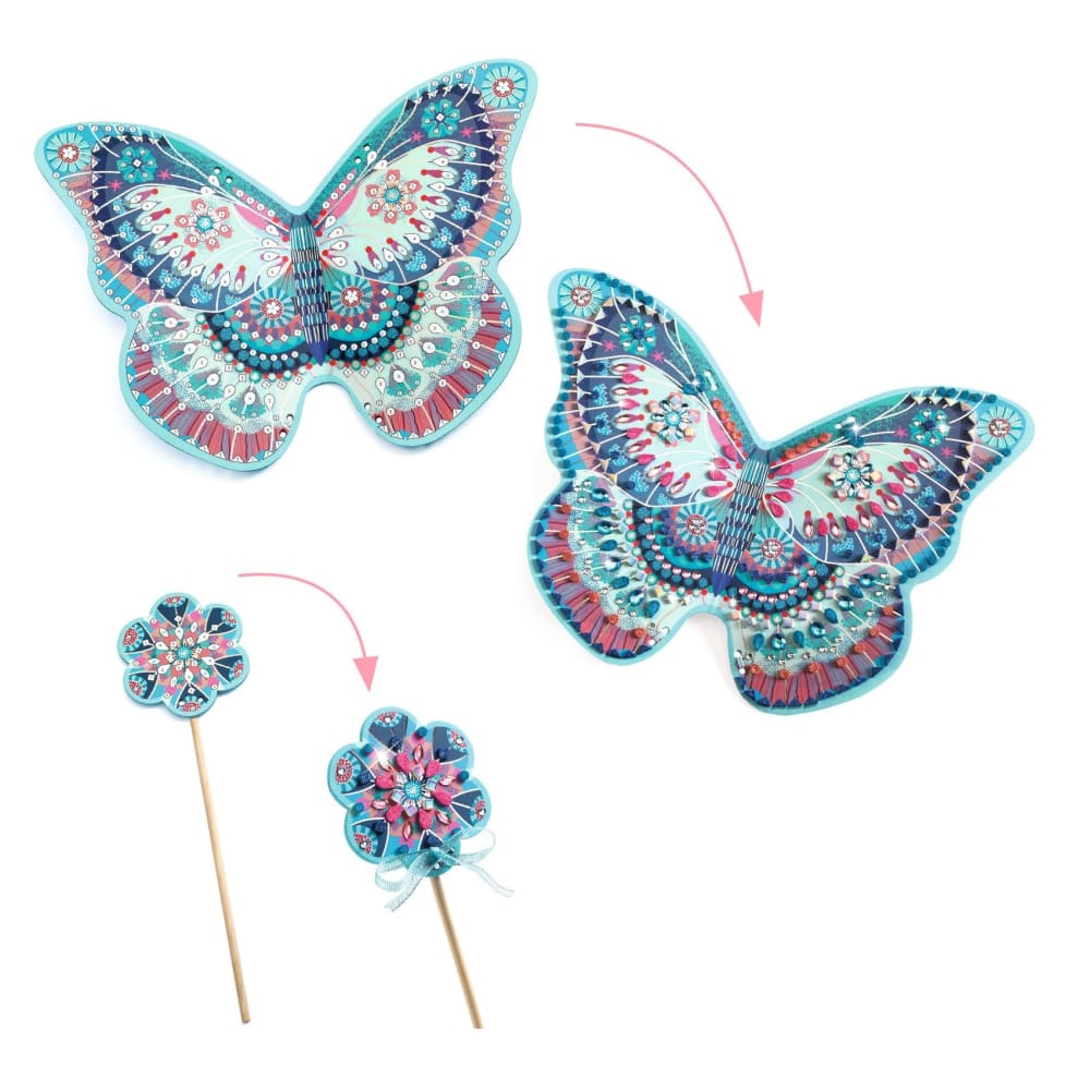 Djeco DIY Craft Kit - Like a Fairy - Wings and Wand to Decorate - 5yrs+