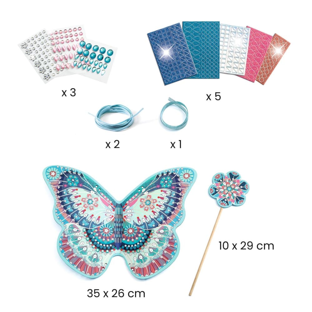 Djeco DIY Craft Kit - Like a Fairy - Wings and Wand to Decorate - 5yrs+