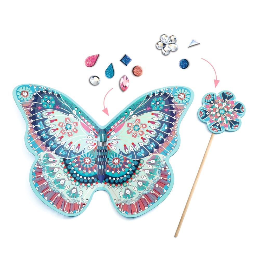Djeco DIY Craft Kit - Like a Fairy - Wings and Wand to Decorate - 5yrs+