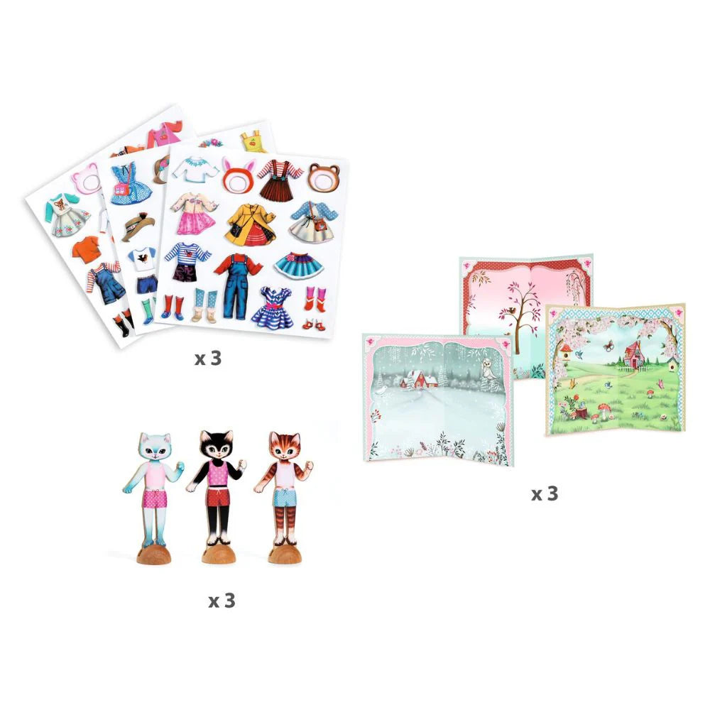 Djeco Reusable Sticker Collage - Little Wardrobe 3 - 6yrs