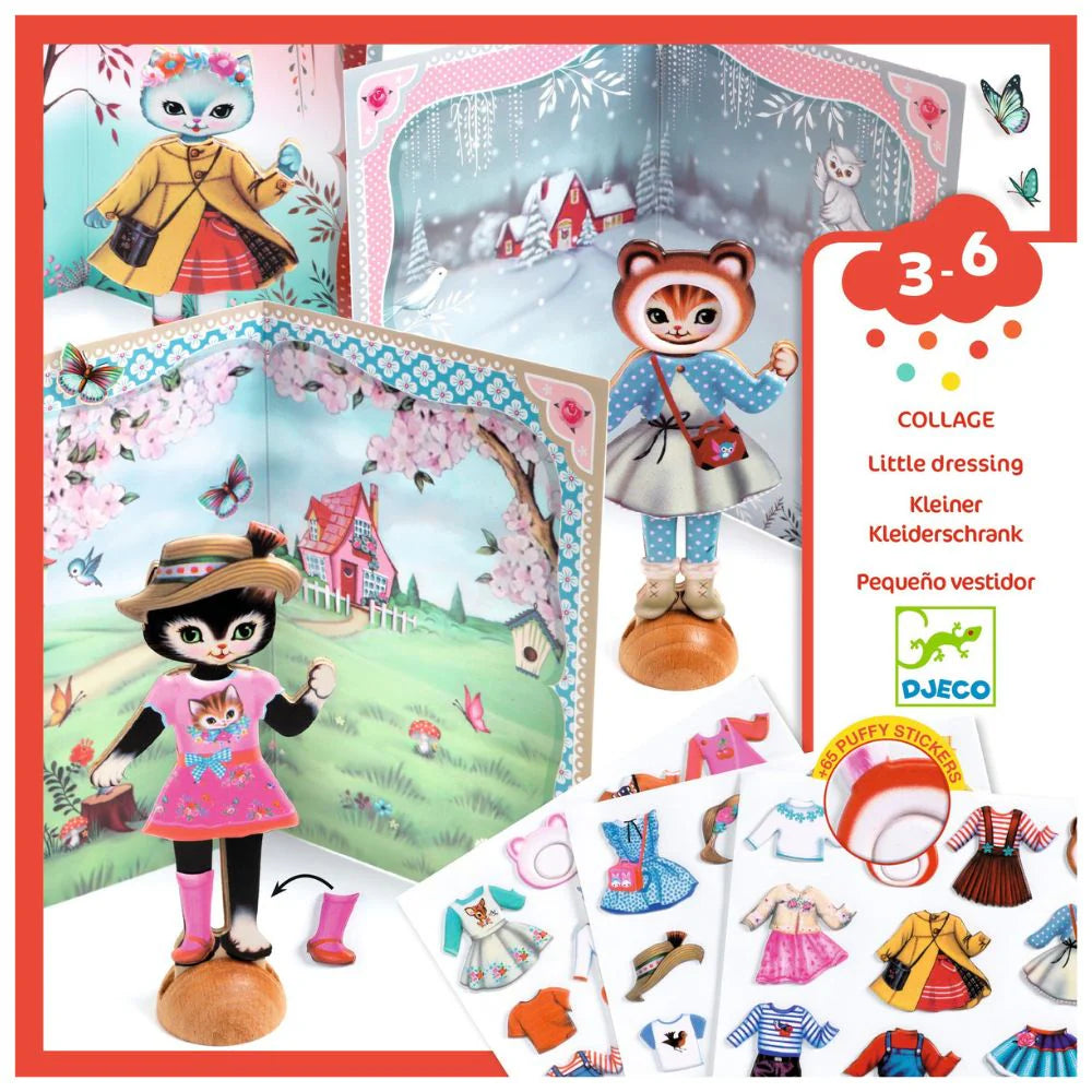 Djeco Reusable Sticker Collage - Little Wardrobe 3 - 6yrs