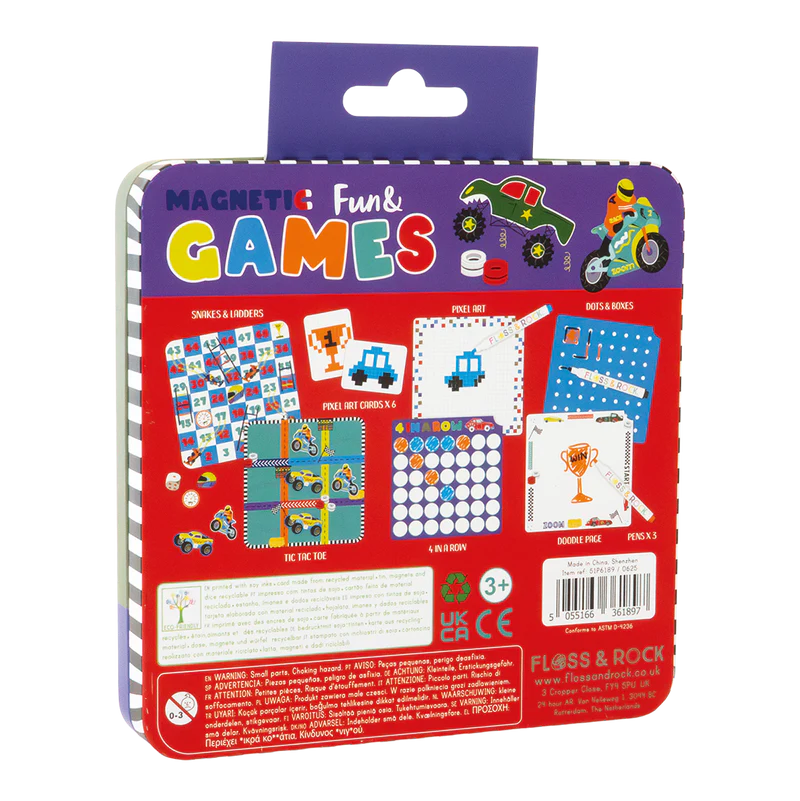 Floss & Rock: Magnetic Fun & Games Tin - Cars - 3yrs+