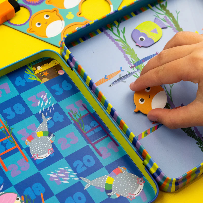 Floss & Rock: Magnetic Fun & Games Tin - Ocean - 3yrs+