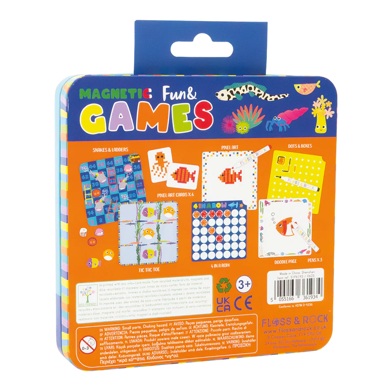 Floss & Rock: Magnetic Fun & Games Tin - Ocean - 3yrs+