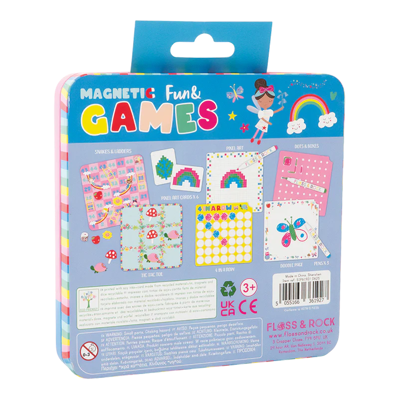 Floss & Rock: Magnetic Fun & Games Tin - Rainbow Fairy - 3yrs+