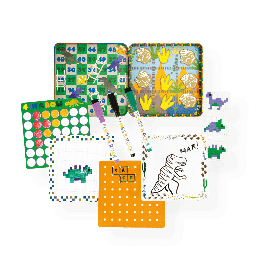 Floss & Rock: Magnetic Fun & Games Tin - Dino - 3yrs+